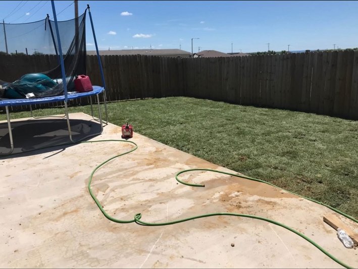 After backyard sod installation by Del Valle Landscaping