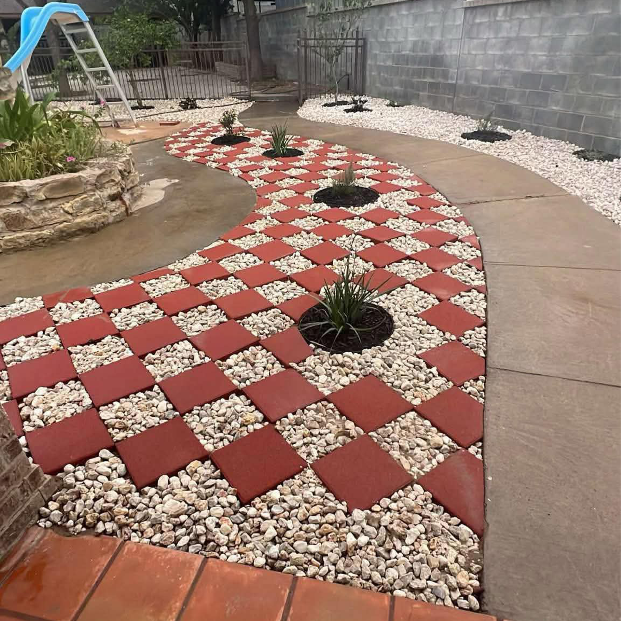 Rock and paver landscaping project